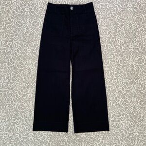 Maeve Anthropologie The Colette Linen Blend Pants Size 27 Wide Leg Black